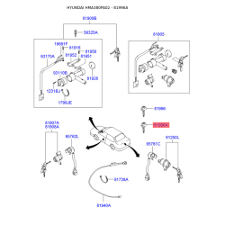 Ключ (вставка) дверей у брелок 81996-34010 Mobis