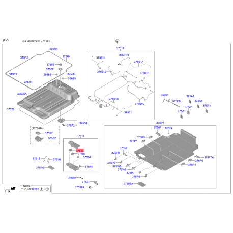 Модуль аккумулятора (модуль батареи) 37583-A8000 Mobis - 37583A8000 - схема с каталога 37583, KEURPDE22 37583A8000