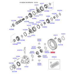 Шестерня дифференциала (ведомая главной пары) МКПП 43332-24330 Mobis