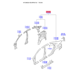 Крыло заднее (или часть боковины) левое 70100-3SA35 Mobis