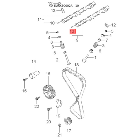Накладка (кришка) зовнішнього дзеркала ліва 87661-38100 Mobis - 8766138100 - схема з каталогу 10, EURK3C002A 8766138100