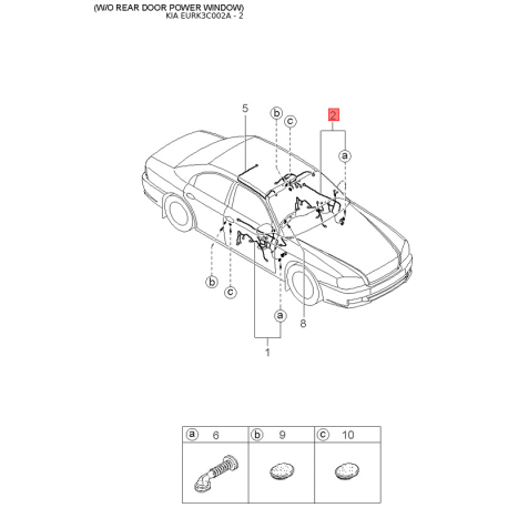 Дах (частина кузова, панель) 67111-38050 Mobis - 6711138050 - схема з каталогу 2, EURK3C002A 6711138050