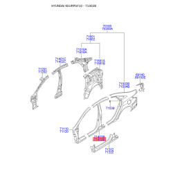 Поріг підлоги (кузов) правий 71402-3SB30 Mobis