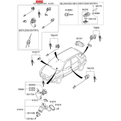 Замок (циліндр) запалювання з ключами 81905-1F174 Mobis