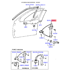 Підйомний пристрій для вікон правий 82402-34000 Mobis
