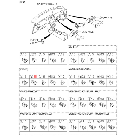 Держатель стекла двери 82412-38010 Mobis - 8241238010 - схема с каталога 4, EURK3C002A 8241238010