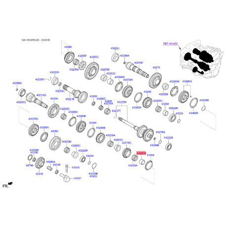 Втулка КПП 43294-2D001 Mobis - 432942D001 - схема с каталога 43267B, CRUSPEU20 432942D001
