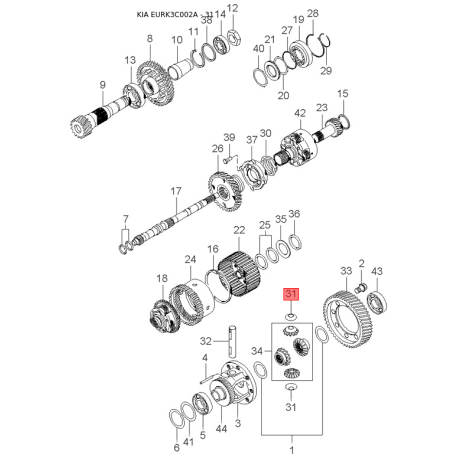 Абсорбер, паливна система, комплектуючі 31420-4A200 Mobis - 314204A200 - схема з каталогу 31, EURK3C002A 314204A200