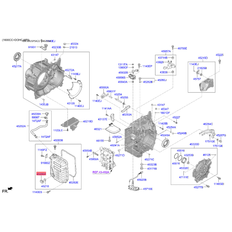 Уплотнительное кольцо, гидравлический фильтр 45285-26100 Mobis - 4528526100 - схема с каталога 45286A, KRUSPSK22 4528526100