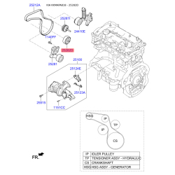Ролик паразитний (ведучий) зубчастого ременя 25288-2E650 Mobis