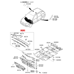 Облицовка передней панели (жабо) передняя 66797-1F001 Mobis
