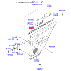 Уплотнитель (прокладка), боковое стекло правый 83241-3K000 Mobis