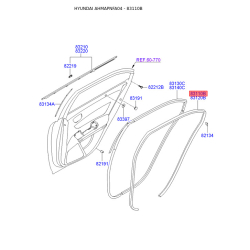 Уплотнитель (уплотнение) двери левый 83110-3K000QD Mobis