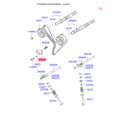 Натяжной ролик ремня ГРМ 24410-35060 Mobis