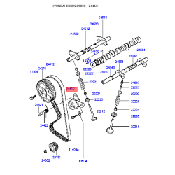 Натяжной ролик ремня ГРМ 24410-32560 Mobis