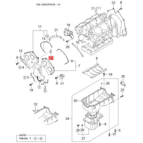 Вилка (кронштейн) переднего амортизатора правая 54682-38000 Mobis - 5468238000 - схема с каталога 14, USAK3F003A 5468238000