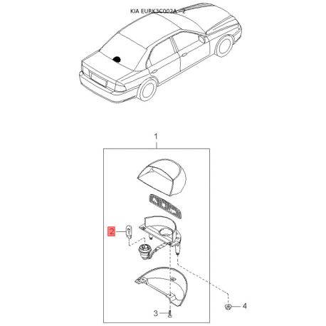 Каталізатор правий 28510-37341 Mobis - 2851037341 - схема з каталогу 2, EURK3C002A 2851037341