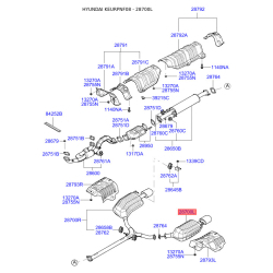 Глушник вихлопних газів кінцевий лівий 28700-3K820 Mobis