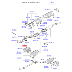 Глушитель выхлопных газов средний передний 28610-3K820 Mobis