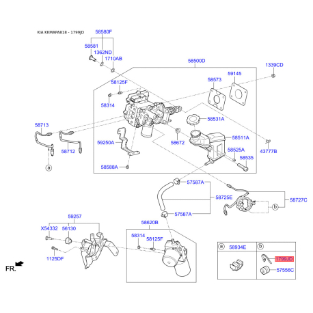 Рециркуляция ОГ 17993-16000 Mobis - 1799316000 - схема с каталога 1799JD, KKMAPA818 1799316000