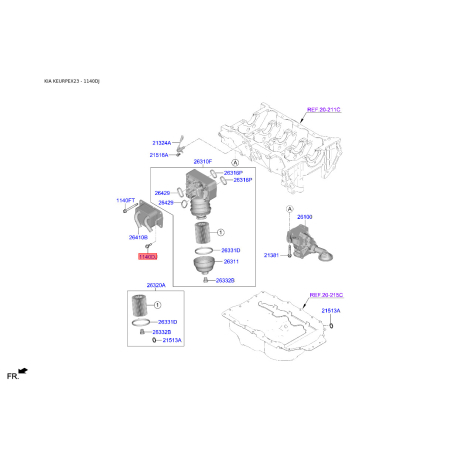 Болт карданного вала 11403-06166K Mobis - 1140306166K - схема с каталога 1140DJ, KEURPEX23 1140306166K