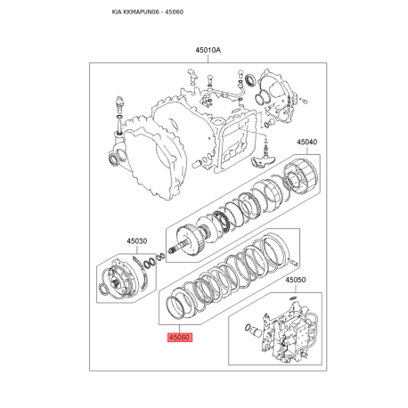 Комплект ремонта, фланец автомат. коробки передач 45060-3AA00 Mobis - 450603AA00 - схема с каталога 45060, KKMAPUN06 450603AA00