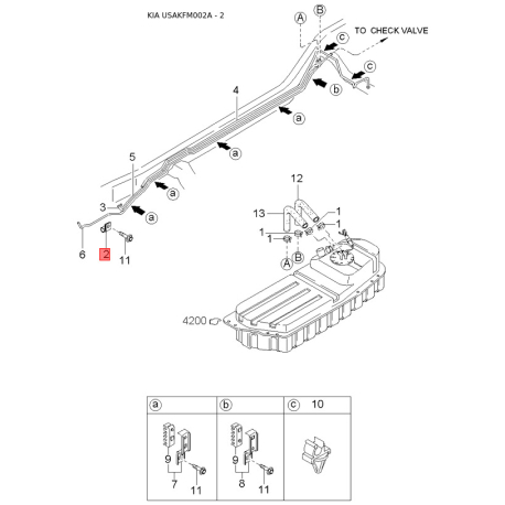 Втулка кріплення кронштейна троса КПП 01015-46684A Mobis - 0101546684A - схема з каталогу 2, USAKFM002A 0101546684A