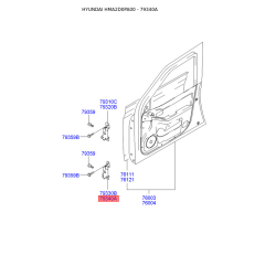 Петля бічних дверей права нижня 79340-2D000 Mobis