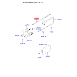 Трос, замок дверей 81280-2D000 Mobis