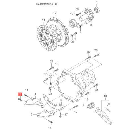 Топливопровод 0K013-13690A Mobis - 0K01313690A - схема с каталога 15, EURK92099A 0K01313690A