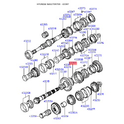 Синхронизатор, ступенчатая коробка передач 43387-28000 Mobis