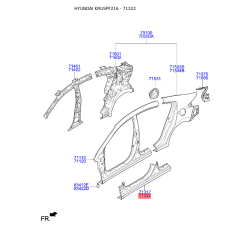 Порог пола (кузов) правый 71322-F2D00 Mobis