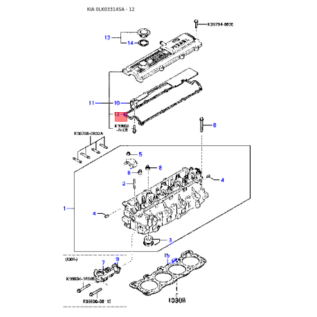 Фильтр топливный 0K01A-13C02 Mobis - 0K01A13C02 - схема с каталога 12, 0LK03314SA 0K01A13C02