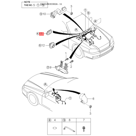 Кулак задний правый 52720-38700 Mobis - 5272038700 - схема с каталога 11, EURK3C002A 5272038700