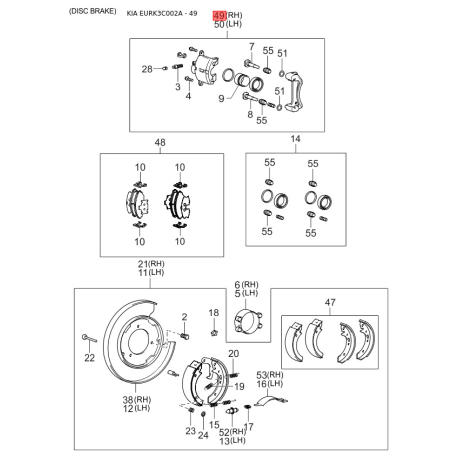 Люк и комплектующие 81605-H1002 Mobis - 81605H1002 - схема с каталога 49, EURK3C002A 81605H1002