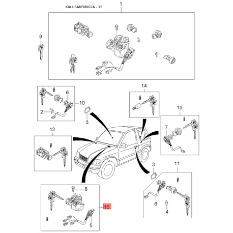 Крышка, бачок тормозной жидкости 0K011-49650 Mobis - 0K01149650 - схема с каталога 15, USAKFM002A 0K01149650