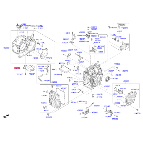 Кронштейн АКПП 45218-26310 Mobis - 4521826310 - схема з каталогу 45218D, KHMAPA515 4521826310
