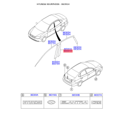 Облицовка / защитная накладка, боковина правая 86391-2H000 Mobis
