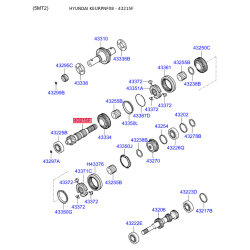 Вал вторичный МКПП 43215-24333 Mobis