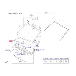 Молдинг (уплотнитель) лобового стекла правый 86154-3X050 Mobis