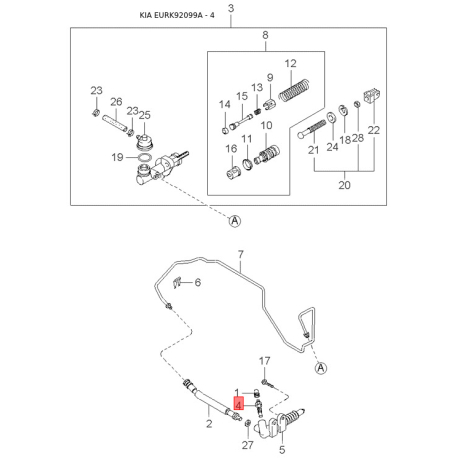 Зеркало наружное заднее правое 0K09D-6912XCXX Mobis - 0K09D6912XCXX - схема с каталога 4, EURK92099A 0K09D6912XCXX