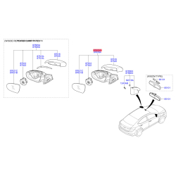 Зеркало наружное заднее левое 87610-F2060 Mobis