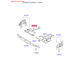 Захист двигуна / піддон двигуна правий 29120-3K530 Mobis