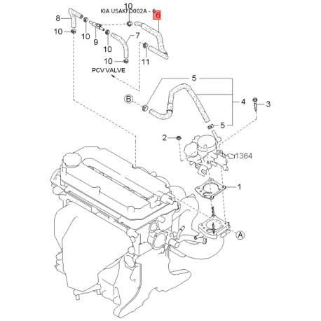 Замок (цилиндр) зажигания с ключами 0K35A-76930 Mobis - 0K35A76930 - схема с каталога 6, USAKFD002A 0K35A76930