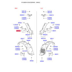 Брызговик задний правый 86842-2D000 Mobis