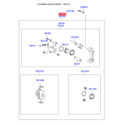 Суппорт тормозной в сборе левый 58110-25100 Mobis