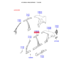 Поріг підлоги (кузов) правий 71402-2DA10 Mobis