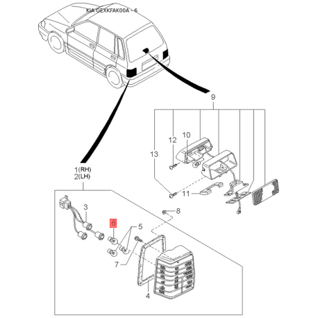 Втулка рейки рулевого механизма MDX50-32114 Mobis - MDX5032114 - схема с каталога 6, GEXKFAK00A MDX5032114