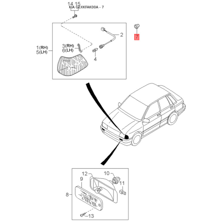 Накладка на педаль, педаль акселоратора MDA01-41711 Mobis - MDA0141711 - схема с каталога 7, GEXKFAK00A MDA0141711