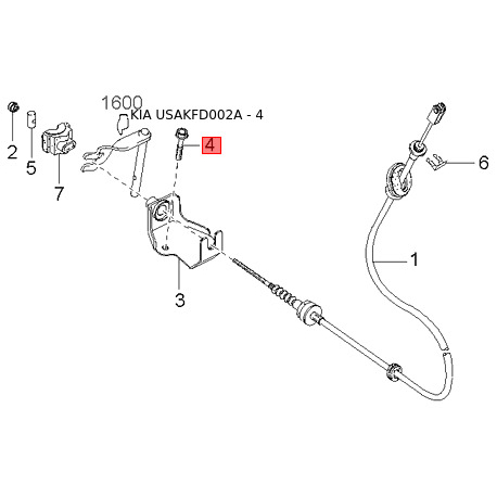 Крепление радиатора правое верхнее 0K30A-15240D Mobis - 0K30A15240D - схема с каталога 4, USAKFD002A 0K30A15240D
